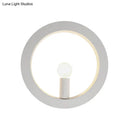GobekUsa Modern Black/White Circle Wall Light - Simple Metallic 1 Light Wall Lamp for Bedroom and Hallway