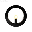 GobekUsa Modern Black/White Circle Wall Light - Simple Metallic 1 Light Wall Lamp for Bedroom and Hallway