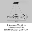 GobekUsa Circular Black/White Chandelier for Living, Dining, and Kitchen Room