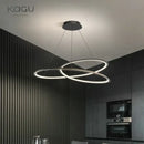 GobekUsa Circular Black/White Chandelier for Living, Dining, and Kitchen Room