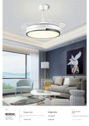 GobekUsa Copper Ceiling Fan with Energy-saving Lighting, Modern Style, 6-speed Variab