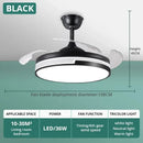 GobekUsa Copper Ceiling Fan with Energy-saving Lighting, Modern Style, 6-speed Variab