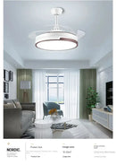 GobekUsa Copper Ceiling Fan with Energy-saving Lighting, Modern Style, 6-speed Variab