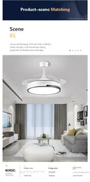 GobekUsa Copper Ceiling Fan with Energy-saving Lighting, Modern Style, 6-speed Variab
