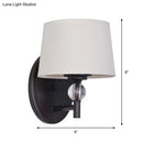 GobekUsa White Fabric Wall Sconce Light: Modern Style with Crystal Ball Deco