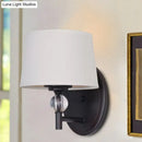 GobekUsa White Fabric Wall Sconce Light: Modern Style with Crystal Ball Deco