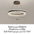 GobekUsa Crystal Rings LED Chandelier Black&White Frame