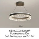GobekUsa Crystal Rings LED Chandelier Black&White Frame