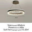 GobekUsa Crystal Rings LED Chandelier Black&White Frame
