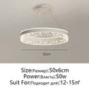 GobekUsa Crystal Rings LED Chandelier Black&White Frame
