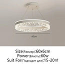 GobekUsa Crystal Rings LED Chandelier Black&White Frame