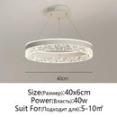 GobekUsa Crystal Rings LED Chandelier Black&White Frame