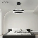 GobekUsa Crystal Rings LED Chandelier Black&White Frame