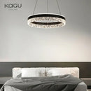 GobekUsa Crystal Rings LED Chandelier Black&White Frame