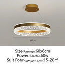 GobekUsa Crystal Rings LED Chandelier Black&White Frame