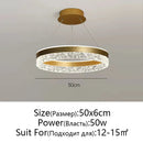 GobekUsa Crystal Rings LED Chandelier Black&White Frame