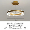 GobekUsa Crystal Rings LED Chandelier Black&White Frame