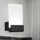 GobekUsa 4" Wide Acrylic LED Sconce Light - Black/White Cuboid Design with Warm/White Lighting Options