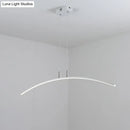 GobekUsa Curved Metallic Black/White LED Island Lamp for Warm/White Lighting