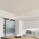 GobekUsa Curved Metallic Black/White LED Island Lamp for Warm/White Lighting