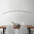GobekUsa Curved Metallic Black/White LED Island Lamp for Warm/White Lighting