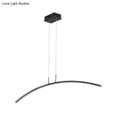 GobekUsa Curved Metallic Black/White LED Island Lamp for Warm/White Lighting