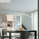 GobekUsa Curved Metallic Black/White LED Island Lamp for Warm/White Lighting