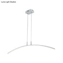 GobekUsa Curved Metallic Black/White LED Island Lamp for Warm/White Lighting