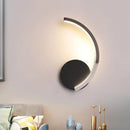 GobekUsa Modern Curved Line LED Wall Mounted Sconce in Black, White, Warm Light - Acrylic Lamp Fixture for Living Room