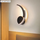 GobekUsa Modern Curved Line LED Wall Mounted Sconce in Black, White, Warm Light - Acrylic Lamp Fixture for Living Room