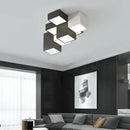 GobekUsa Geometric Chandelier: Minimalist Modern Luxe Black White Bedroom Lamp