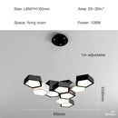 GobekUsa Black White Diamond LED Ceiling Chandelier for Modern Home and Office