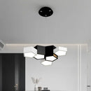GobekUsa Black White Diamond LED Ceiling Chandelier for Modern Home and Office