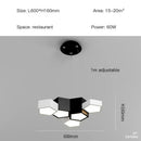 GobekUsa Black White Diamond LED Ceiling Chandelier for Modern Home and Office