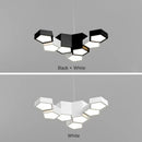 GobekUsa Black White Diamond LED Ceiling Chandelier for Modern Home and Office