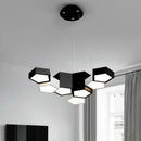 GobekUsa Black White Diamond LED Ceiling Chandelier for Modern Home and Office