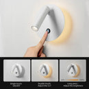 GobekUsa Dimmable LED Wall Lamp with Touch Switch, 340° Rotatable Backlight for Bedside & Study