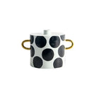 GobekUsa Black and White Dots Geometric Ceramic Vase: Home Decoration Handicraft Ornament