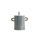 GobekUsa Black and White Dots Geometric Ceramic Vase: Home Decoration Handicraft Ornament