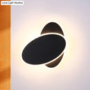 GobekUsa Modern Double Oval Bedside LED Wall Sconce Lamp in Black/White with Warm Light