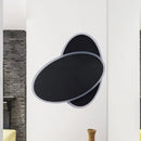 GobekUsa Modern Double Oval Bedside LED Wall Sconce Lamp in Black/White with Warm Light
