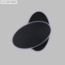 GobekUsa Modern Double Oval Bedside LED Wall Sconce Lamp in Black/White with Warm Light
