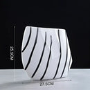GobekUsa Elegant Striped Ceramic Vase TV Cabinet Crafts Hydroponic Home Decor Gift