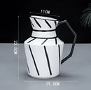 GobekUsa Elegant Striped Ceramic Vase TV Cabinet Crafts Hydroponic Home Decor Gift