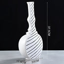 GobekUsa Elegant Striped Ceramic Vase TV Cabinet Crafts Hydroponic Home Decor Gift