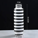 GobekUsa Elegant Striped Ceramic Vase TV Cabinet Crafts Hydroponic Home Decor Gift