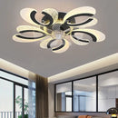 GobekUsa Ceiling Fan Light LED, Remote Control, Silent, 220V