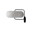 GobekUsa Modern 3-Light Gathered Fabric Pumpkin Wall Lamp with Squared Arm - Black-White Sconce
