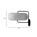 GobekUsa Modern 3-Light Gathered Fabric Pumpkin Wall Lamp with Squared Arm - Black-White Sconce