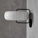 GobekUsa Modern 3-Light Gathered Fabric Pumpkin Wall Lamp with Squared Arm - Black-White Sconce